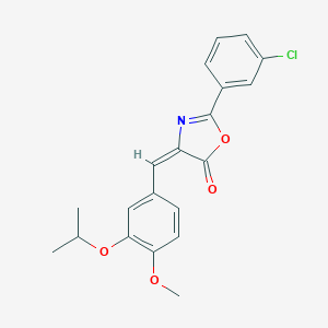 molecular formula C20H18ClNO4 B449944 2-(3-chlorophenyl)-4-(3-isopropoxy-4-methoxybenzylidene)-1,3-oxazol-5(4H)-one 