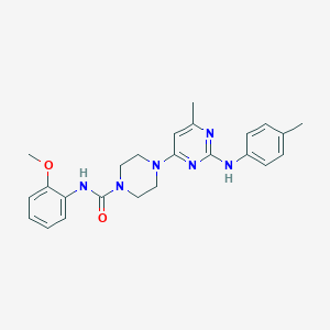 molecular formula C24H28N6O2 B4499562 N-(2-methoxyphenyl)-4-{6-methyl-2-[(4-methylphenyl)amino]pyrimidin-4-yl}piperazine-1-carboxamide 