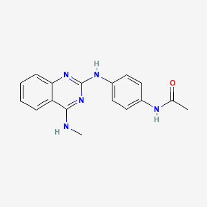 molecular formula C17H17N5O B4499590 N-(4-{[4-(methylamino)-2-quinazolinyl]amino}phenyl)acetamide 