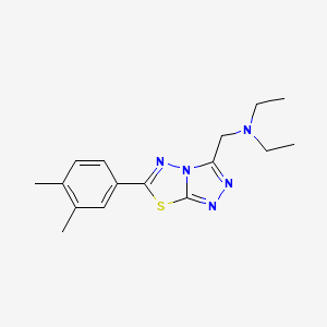 molecular formula C16H21N5S B4499633 N-{[6-(3,4-dimethylphenyl)[1,2,4]triazolo[3,4-b][1,3,4]thiadiazol-3-yl]methyl}-N-ethylethanamine 
