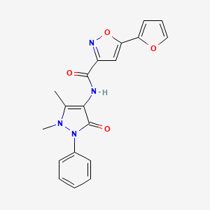 molecular formula C19H16N4O4 B4499650 N-(1,5-dimethyl-3-oxo-2-phenyl-2,3-dihydro-1H-pyrazol-4-yl)-5-(2-furyl)-3-isoxazolecarboxamide 