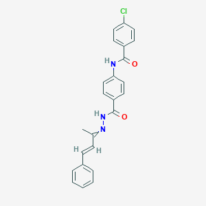 molecular formula C24H20ClN3O2 B449977 4-chloro-N-(4-{[2-(1-methyl-3-phenyl-2-propenylidene)hydrazino]carbonyl}phenyl)benzamide 