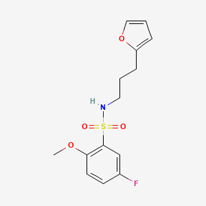 molecular formula C14H16FNO4S B4499799 5-fluoro-N-[3-(furan-2-yl)propyl]-2-methoxybenzenesulfonamide 