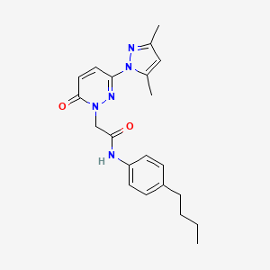 molecular formula C21H25N5O2 B4499813 N-(4-butylphenyl)-2-(3-(3,5-dimethyl-1H-pyrazol-1-yl)-6-oxopyridazin-1(6H)-yl)acetamide 