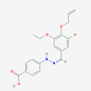 molecular formula C19H19BrN2O4 B449982 4-(2-{[4-(ALLYLOXY)-3-BROMO-5-ETHOXYPHENYL]METHYLENE}HYDRAZINO)BENZOIC ACID 