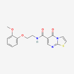molecular formula C16H15N3O4S B4499967 N-[2-(2-methoxyphenoxy)ethyl]-5-oxo-5H-[1,3]thiazolo[3,2-a]pyrimidine-6-carboxamide 
