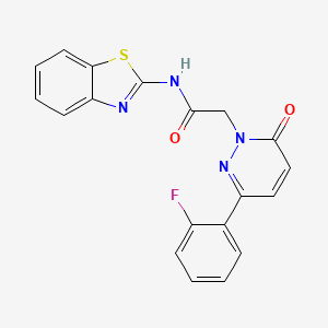 molecular formula C19H13FN4O2S B4499974 N-[(2Z)-1,3-benzothiazol-2(3H)-ylidene]-2-[3-(2-fluorophenyl)-6-oxopyridazin-1(6H)-yl]acetamide 