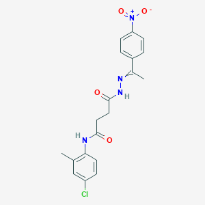 molecular formula C19H19ClN4O4 B449999 N~1~-(4-CHLORO-2-METHYLPHENYL)-4-{2-[1-(4-NITROPHENYL)ETHYLIDENE]HYDRAZINO}-4-OXOBUTANAMIDE 