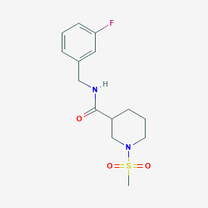 molecular formula C14H19FN2O3S B4499992 N-(3-fluorobenzyl)-1-(methylsulfonyl)-3-piperidinecarboxamide 
