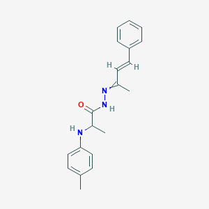 molecular formula C20H23N3O B450002 N'-(1-methyl-3-phenyl-2-propenylidene)-2-(4-toluidino)propanohydrazide 