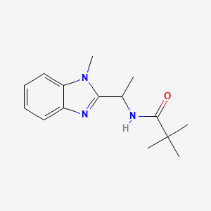 molecular formula C15H21N3O B4500047 2,2-dimethyl-N-[1-(1-methyl-1H-benzimidazol-2-yl)ethyl]propanamide 