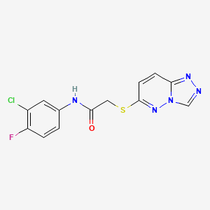 molecular formula C13H9ClFN5OS B4500053 N-(3-chloro-4-fluorophenyl)-2-([1,2,4]triazolo[4,3-b]pyridazin-6-ylsulfanyl)acetamide 