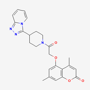 molecular formula C24H24N4O4 B4500067 4,7-dimethyl-5-[2-oxo-2-(4-[1,2,4]triazolo[4,3-a]pyridin-3-yl-1-piperidinyl)ethoxy]-2H-chromen-2-one 