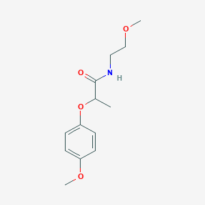 molecular formula C13H19NO4 B4500076 N-(2-methoxyethyl)-2-(4-methoxyphenoxy)propanamide 