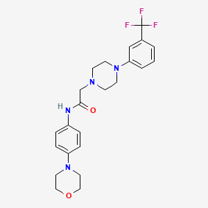 molecular formula C23H27F3N4O2 B4500088 N-[4-(4-morpholinyl)phenyl]-2-{4-[3-(trifluoromethyl)phenyl]-1-piperazinyl}acetamide 
