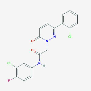 molecular formula C18H12Cl2FN3O2 B4500137 N-(3-chloro-4-fluorophenyl)-2-[3-(2-chlorophenyl)-6-oxopyridazin-1(6H)-yl]acetamide 