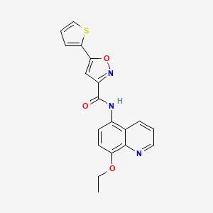 molecular formula C19H15N3O3S B4500185 N-(8-ethoxyquinolin-5-yl)-5-(thiophen-2-yl)-1,2-oxazole-3-carboxamide 
