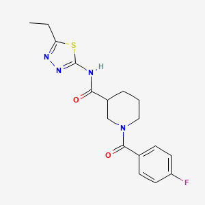 molecular formula C17H19FN4O2S B4500245 N-(5-ethyl-1,3,4-thiadiazol-2-yl)-1-(4-fluorobenzoyl)piperidine-3-carboxamide 
