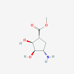 molecular formula C7H13NO4 B045003 methyl (1R,2S,3R,4S)-4-amino-2,3-dihydroxycyclopentane-1-carboxylate CAS No. 116909-58-1