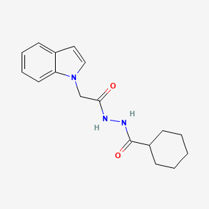 molecular formula C17H21N3O2 B4500353 N'-[2-(1H-indol-1-yl)acetyl]cyclohexanecarbohydrazide 