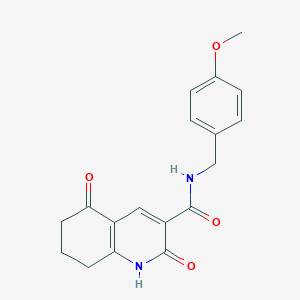 molecular formula C18H18N2O4 B4500359 N-(4-methoxybenzyl)-2,5-dioxo-1,2,5,6,7,8-hexahydroquinoline-3-carboxamide 