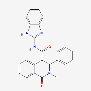 molecular formula C24H20N4O2 B4500373 N-(1H-benzo[d]imidazol-2-yl)-2-methyl-1-oxo-3-phenyl-1,2,3,4-tetrahydroisoquinoline-4-carboxamide 
