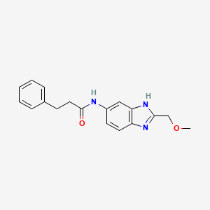 molecular formula C18H19N3O2 B4500405 N-[2-(methoxymethyl)-1H-benzimidazol-5-yl]-3-phenylpropanamide 