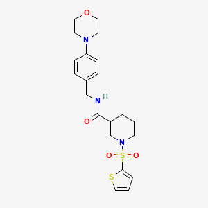molecular formula C21H27N3O4S2 B4500461 N-[4-(4-morpholinyl)benzyl]-1-(2-thienylsulfonyl)-3-piperidinecarboxamide 