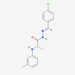 molecular formula C17H18ClN3O B450048 N'-(4-chlorobenzylidene)-2-(3-toluidino)propanohydrazide 