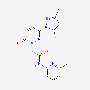 molecular formula C17H18N6O2 B4500482 2-(3-(3,5-dimethyl-1H-pyrazol-1-yl)-6-oxopyridazin-1(6H)-yl)-N-(6-methylpyridin-2-yl)acetamide 