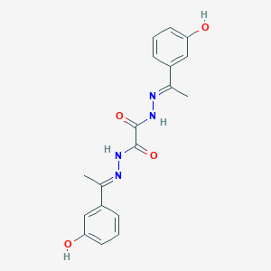 molecular formula C18H18N4O4 B450056 N'~1~,N'~2~-bis[1-(3-hydroxyphenyl)ethylidene]ethanedihydrazide 