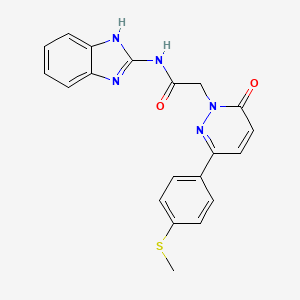 molecular formula C20H17N5O2S B4500578 N-(1,3-dihydro-2H-benzimidazol-2-ylidene)-2-{3-[4-(methylsulfanyl)phenyl]-6-oxopyridazin-1(6H)-yl}acetamide 