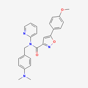 molecular formula C25H24N4O3 B4500587 N-{[4-(DIMETHYLAMINO)PHENYL]METHYL}-5-(4-METHOXYPHENYL)-N-(PYRIDIN-2-YL)-1,2-OXAZOLE-3-CARBOXAMIDE 