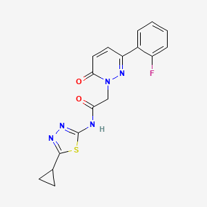 molecular formula C17H14FN5O2S B4500623 N-[(2E)-5-cyclopropyl-1,3,4-thiadiazol-2(3H)-ylidene]-2-[3-(2-fluorophenyl)-6-oxopyridazin-1(6H)-yl]acetamide 
