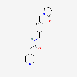 molecular formula C20H29N3O2 B4500668 2-(1-methyl-4-piperidinyl)-N-{4-[(2-oxo-1-pyrrolidinyl)methyl]benzyl}acetamide 