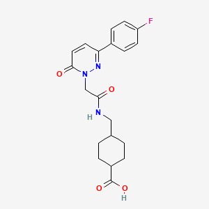molecular formula C20H22FN3O4 B4500738 TRANS-4-[({[3-(4-FLUOROPHENYL)-6-OXOPYRIDAZIN-1(6H)-YL]ACETYL}AMINO)METHYL]CYCLOHEXANECARBOXYLIC ACID 
