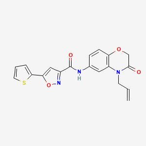 molecular formula C19H15N3O4S B4500769 N-[3-oxo-4-(prop-2-en-1-yl)-3,4-dihydro-2H-1,4-benzoxazin-6-yl]-5-(thiophen-2-yl)-1,2-oxazole-3-carboxamide 