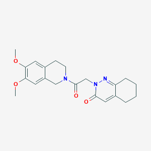 molecular formula C21H25N3O4 B4500801 2-[2-(6,7-dimethoxy-3,4-dihydroisoquinolin-2(1H)-yl)-2-oxoethyl]-5,6,7,8-tetrahydrocinnolin-3(2H)-one 
