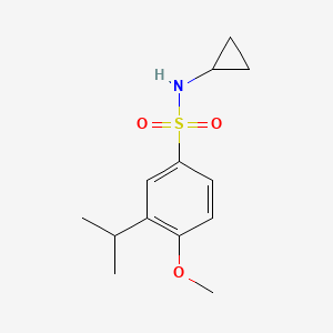 molecular formula C13H19NO3S B4500845 N-cyclopropyl-3-isopropyl-4-methoxybenzenesulfonamide 