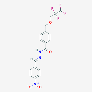 molecular formula C18H15F4N3O4 B450102 N'-{4-nitrobenzylidene}-4-[(2,2,3,3-tetrafluoropropoxy)methyl]benzohydrazide 