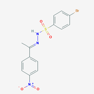 molecular formula C14H12BrN3O4S B450103 4-bromo-N'-(1-{4-nitrophenyl}ethylidene)benzenesulfonohydrazide 