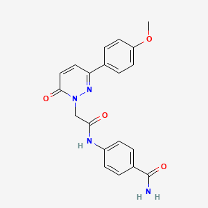 molecular formula C20H18N4O4 B4501064 4-({[3-(4-methoxyphenyl)-6-oxopyridazin-1(6H)-yl]acetyl}amino)benzamide 
