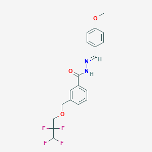 molecular formula C19H18F4N2O3 B450114 N'-(4-methoxybenzylidene)-3-[(2,2,3,3-tetrafluoropropoxy)methyl]benzohydrazide 