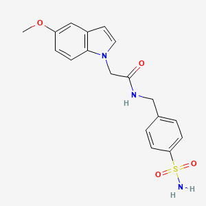 molecular formula C18H19N3O4S B4501142 N-[4-(aminosulfonyl)benzyl]-2-(5-methoxy-1H-indol-1-yl)acetamide 