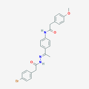 molecular formula C25H24BrN3O3 B450121 N-(4-{N-[(4-bromophenyl)acetyl]ethanehydrazonoyl}phenyl)-2-(4-methoxyphenyl)acetamide 