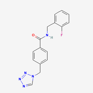 molecular formula C16H14FN5O B4501223 N-(2-fluorobenzyl)-4-(1H-tetrazol-1-ylmethyl)benzamide 