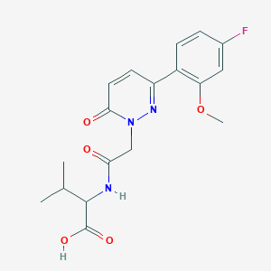 molecular formula C18H20FN3O5 B4501288 N-{[3-(4-fluoro-2-methoxyphenyl)-6-oxo-1(6H)-pyridazinyl]acetyl}valine 