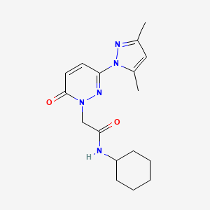 molecular formula C17H23N5O2 B4501323 N-cyclohexyl-2-(3-(3,5-dimethyl-1H-pyrazol-1-yl)-6-oxopyridazin-1(6H)-yl)acetamide 