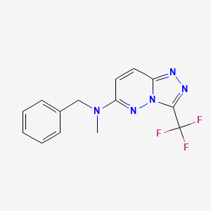 molecular formula C14H12F3N5 B4501356 N-benzyl-N-methyl-3-(trifluoromethyl)[1,2,4]triazolo[4,3-b]pyridazin-6-amine 