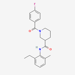 molecular formula C22H25FN2O2 B4501365 N-(2-ethyl-6-methylphenyl)-1-(4-fluorobenzoyl)-3-piperidinecarboxamide 
